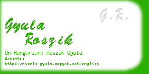 gyula roszik business card